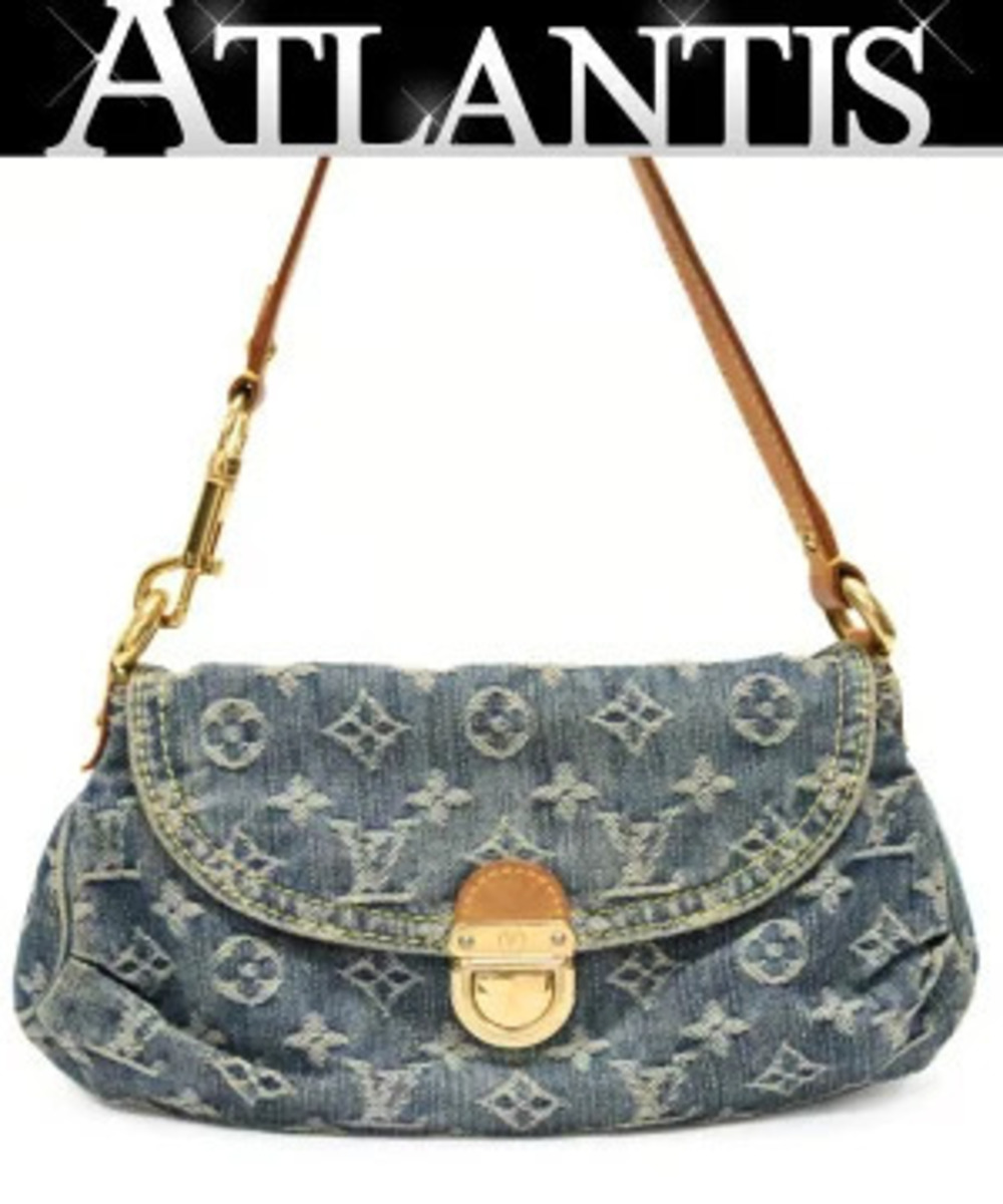 Louis Vuitton Pleaty Handbag Monogram Denim